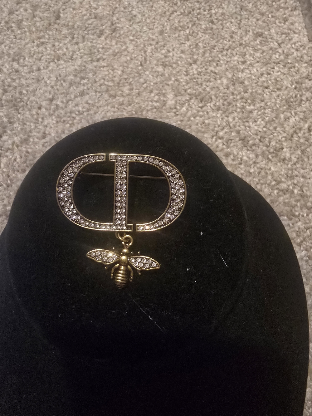 Dior Gold-Tone Crystal Bee Brooch